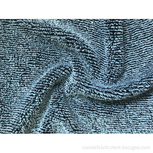 Double Side Shu Velveteen with Stripe Knitted Fabric